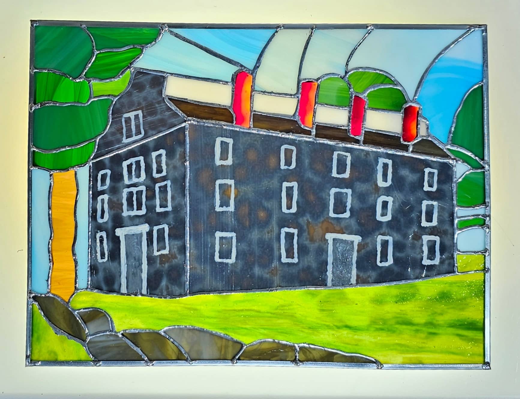 Stained Glass Old Stone House Raffle Item Picture