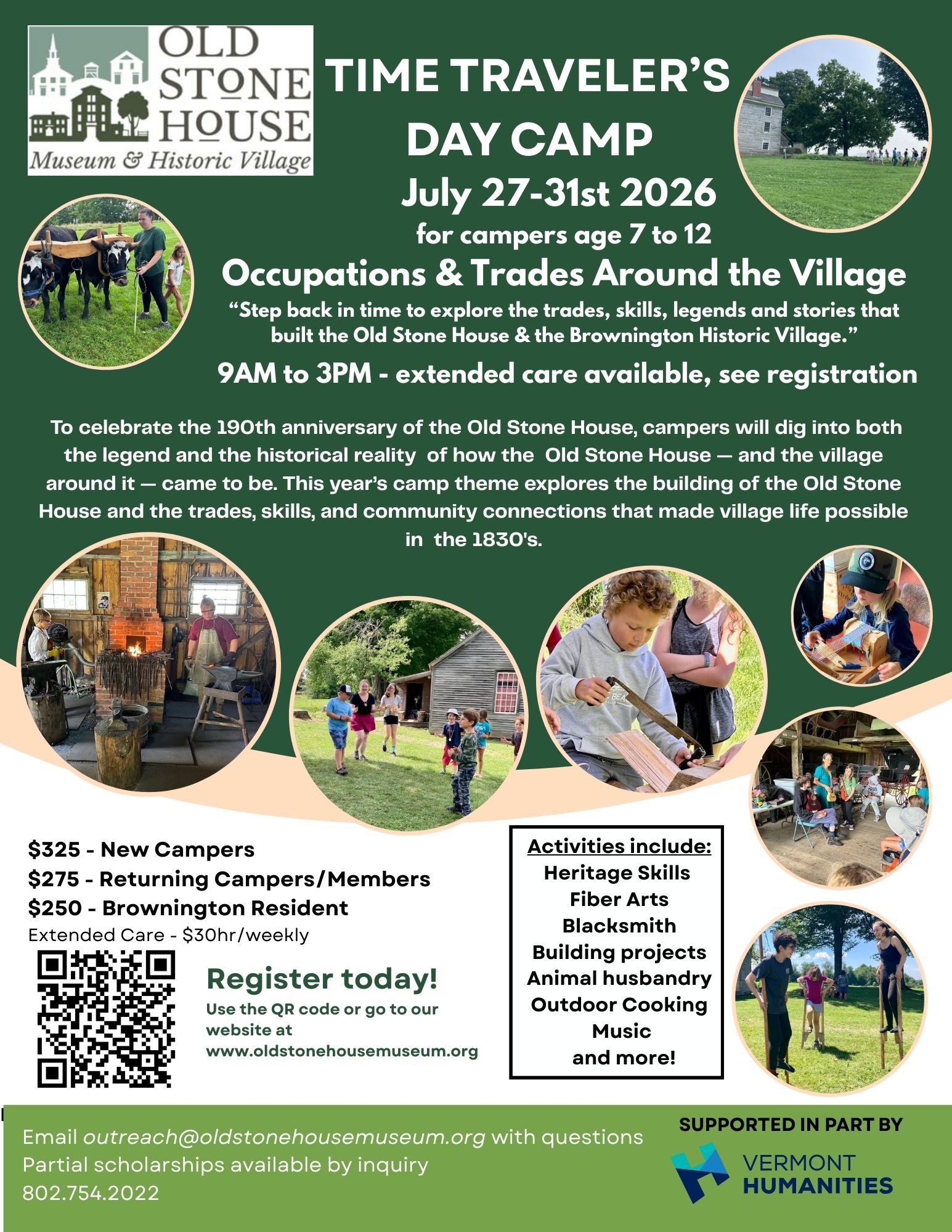 Time Traveler's Day Camp Flyer