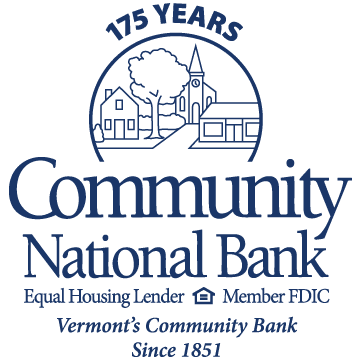 Community National Bank Logo 2026 175 years - Equal Housing Lender, Member FDIC